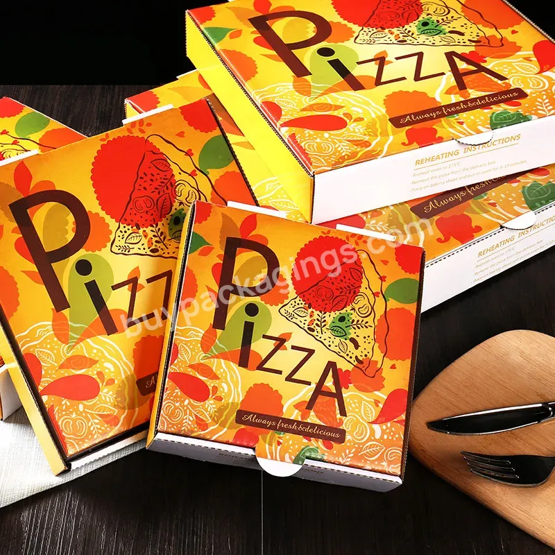 Wholesale Custom Pizza Cardboard Logo Printing White Corrugated Pizza Packing Paper Carton Box