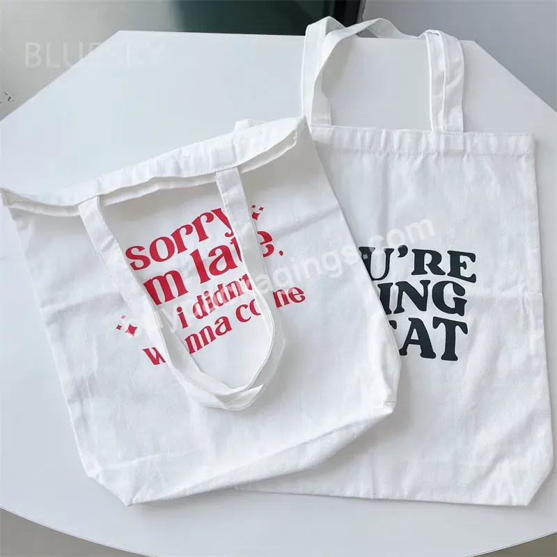 Wholesale Custom Print Logo Cheap Reusable Canvas Shopping Bags Plain White Blank Cotton Tote Bag