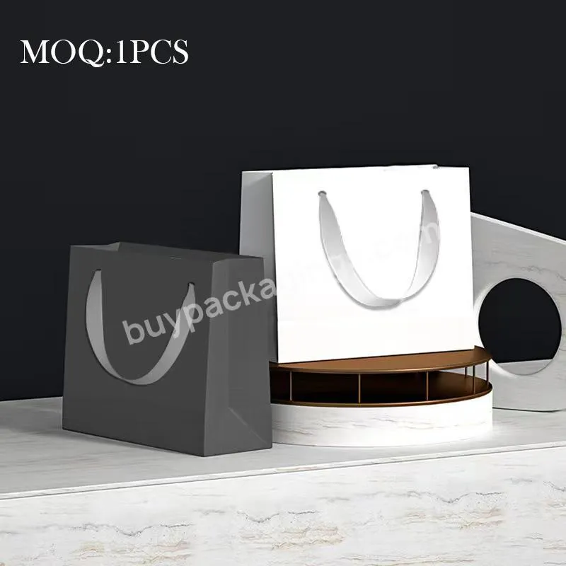 Wholesale Custom Print Logo Gift White Paper Shopping Bags Packaging Jewelry Kraft Paper Bags For Boutique