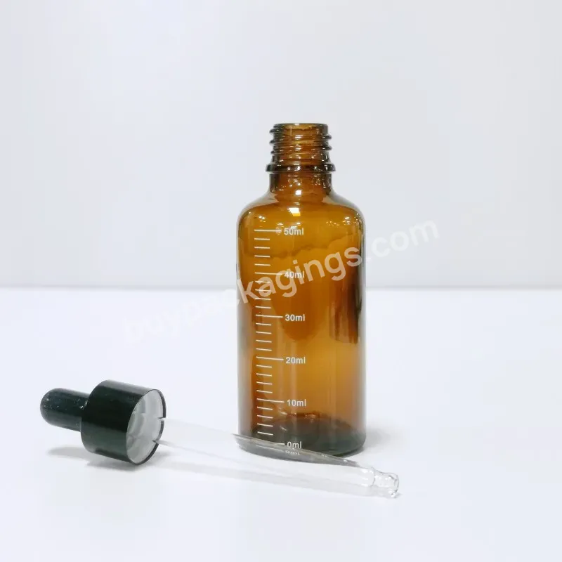 Wholesale Custom Printed 5ml 10ml 15m 20ml 30ml 50ml 100ml Clear Amber Glass Black Dropper Bottles