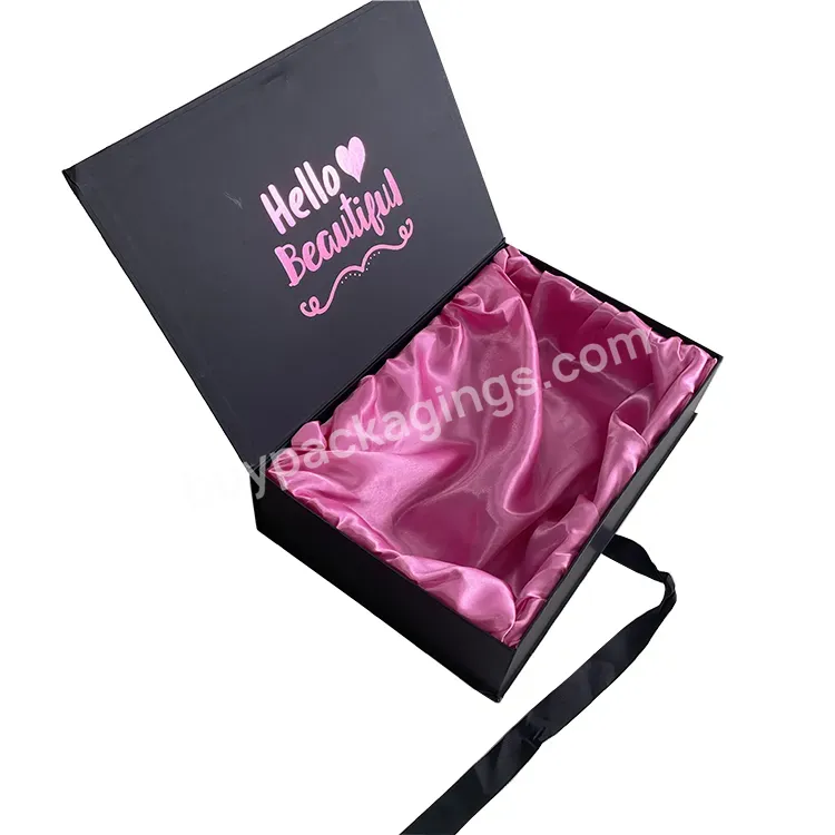 Wholesale Custom Printed Handmade Luxury Rigid Paper Cardboard Black Simple Empty Magnetic Closure Gift Boxpopular