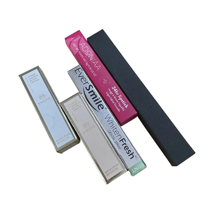 Wholesale custom printed lipstick gift box luxury matte cardboard cosmetic packing box