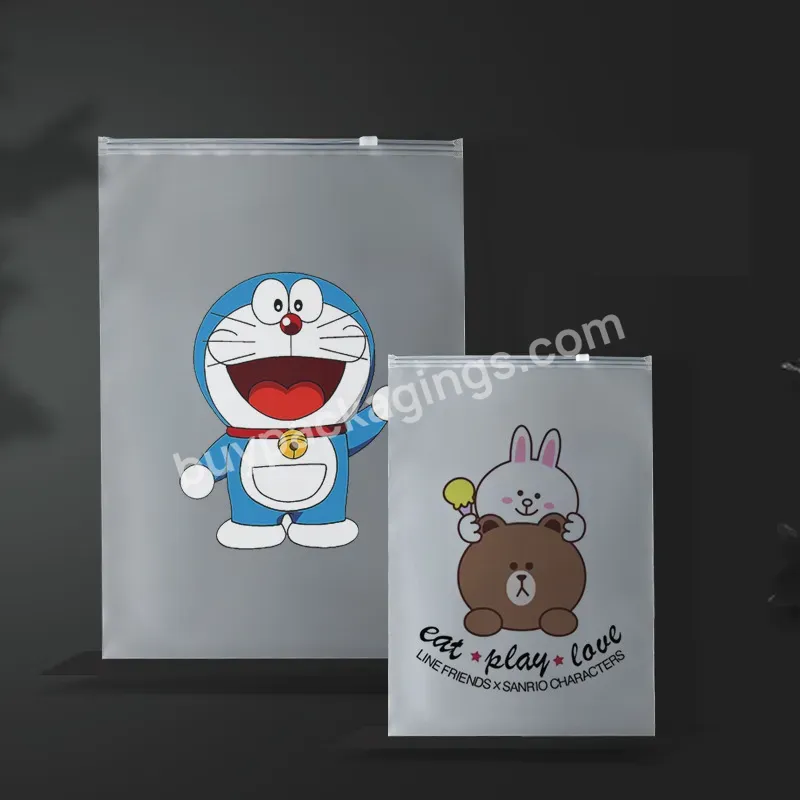 Wholesale Custom Printed Logo Frosted Plastic Bag Clothes Zip Lock Self Sealing Clothing Packaging