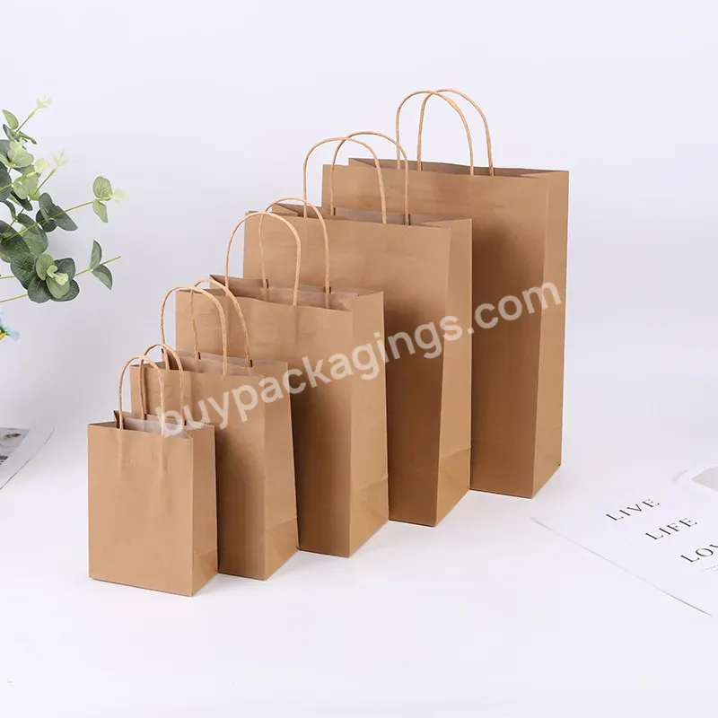 Wholesale Custom Printed Logo Kraft Paper Shopping Carrier Customised White Black Jewelry Gift Packaging Bag With Handle