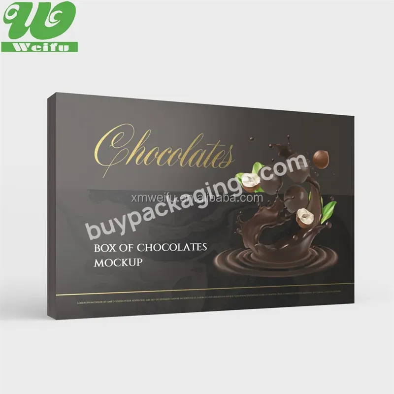 Wholesale Custom Printed Luxury Folding Rigid Paper Gift Box Sweet Chocolate Box With Printing Paper Tray Food Packaging