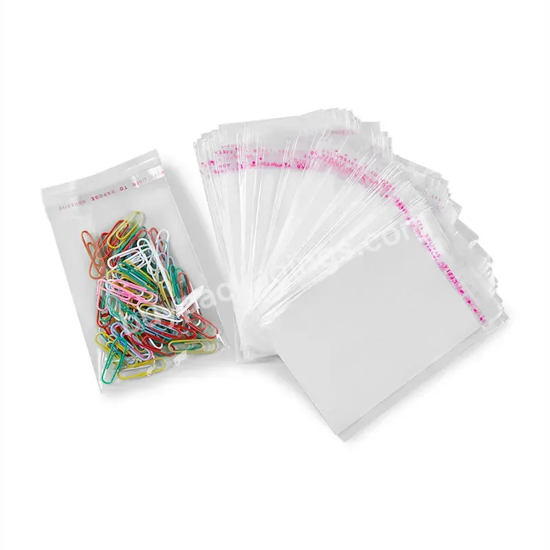 Wholesale Custom Printed Opp Self Adhesive Bags Clear Transparent Cellophane Plastic Bags With Seal Flap