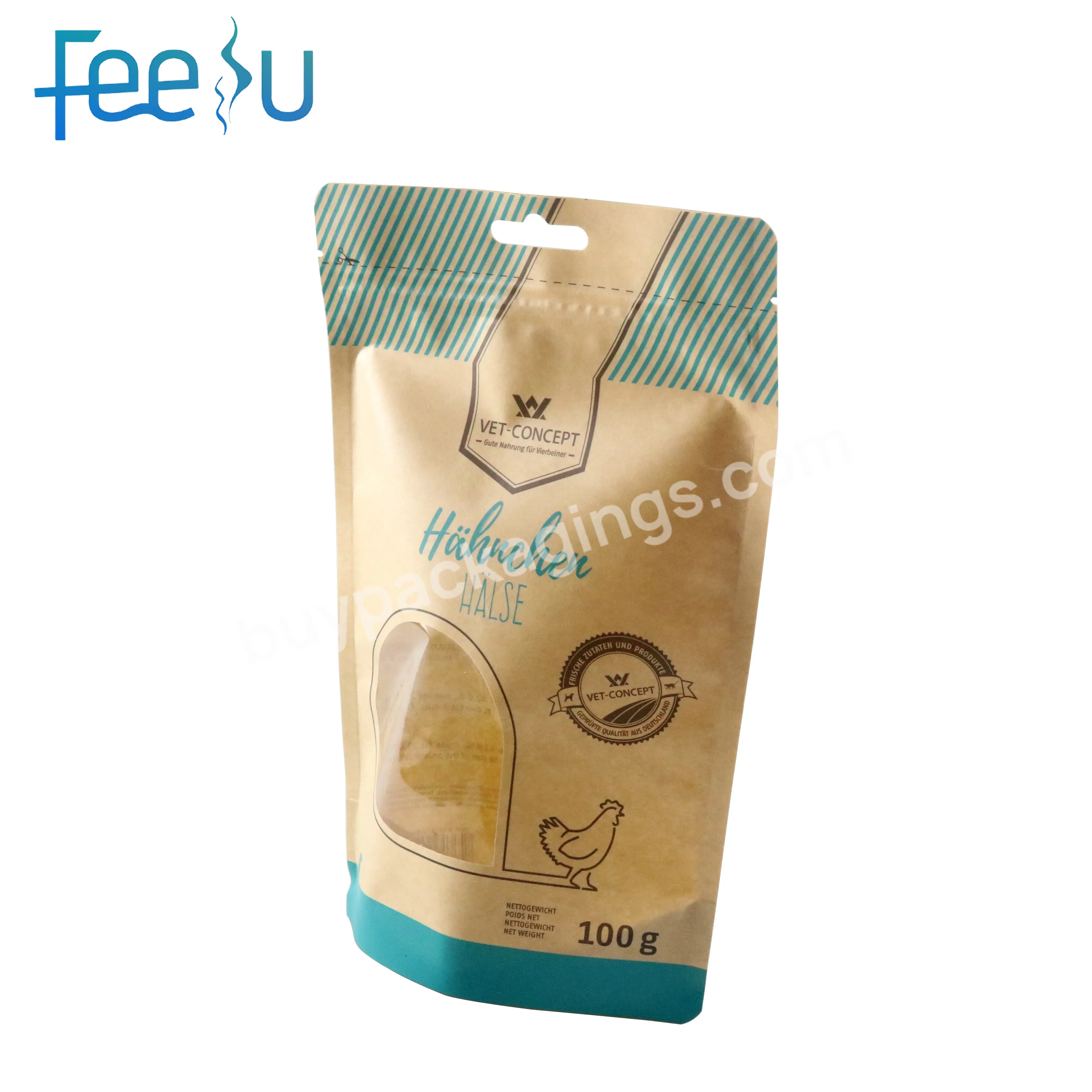 Wholesale Custom Printed Pet Food Plastic Dog Treat Packaging Oem Dog Feed Bag With Zipper