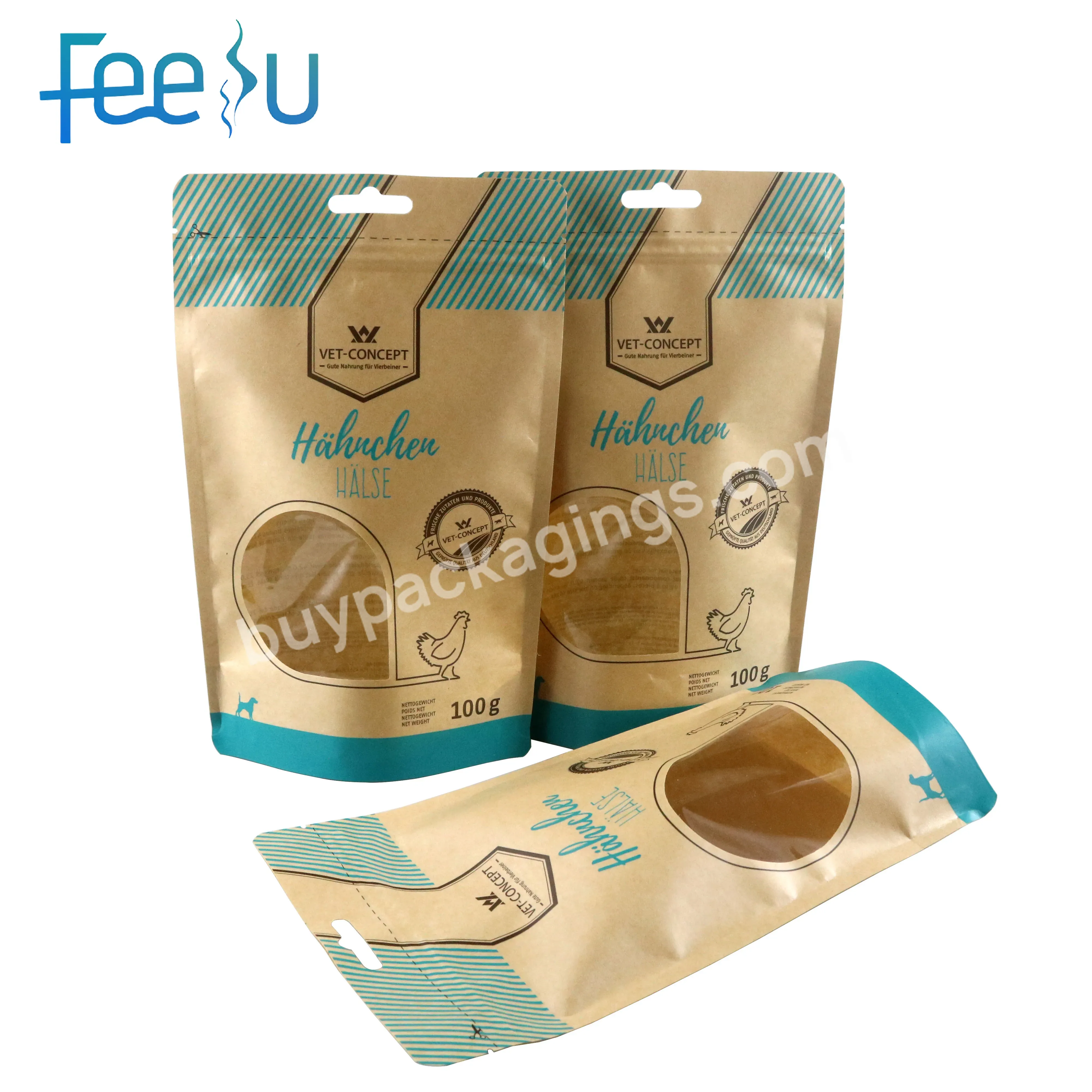 Wholesale Custom Printed Pet Food Plastic Dog Treat Packaging Oem Dog Feed Bag With Zipper