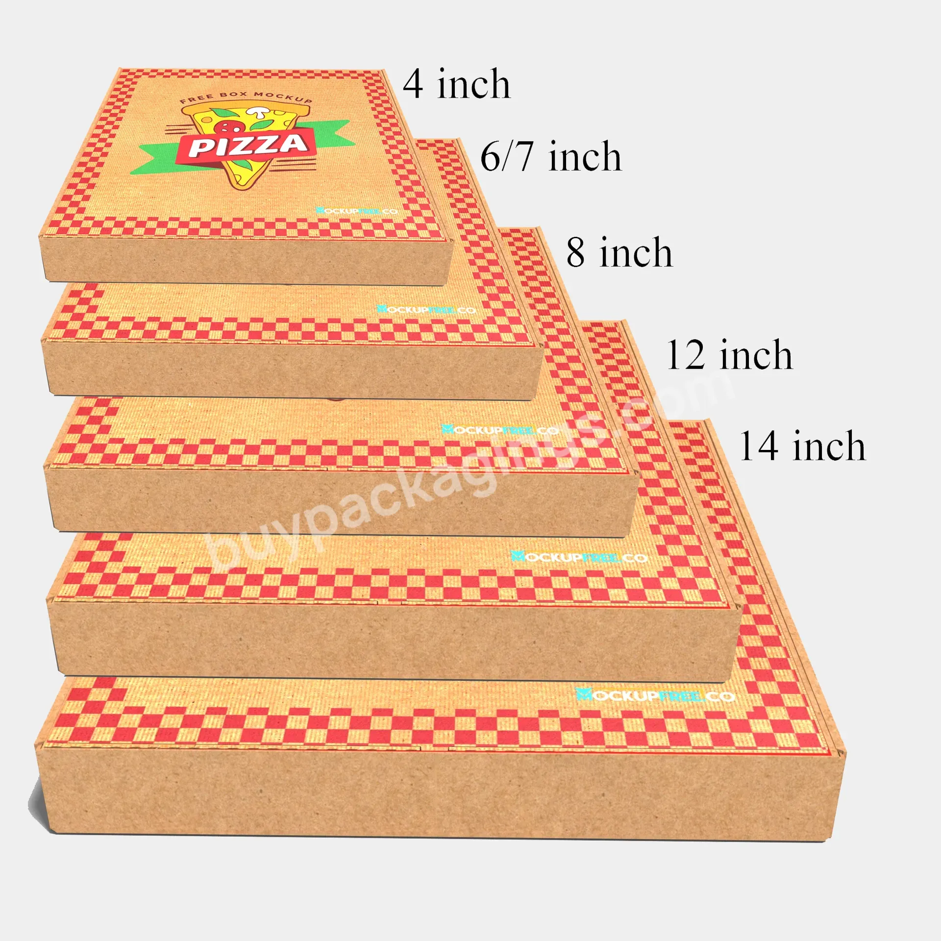 Wholesale Custom Printed With Logo Design Disposable Eco White Kraft Bulk Round Cheap For Sale 12" 16 18 Inch Slice Pizza Boxes