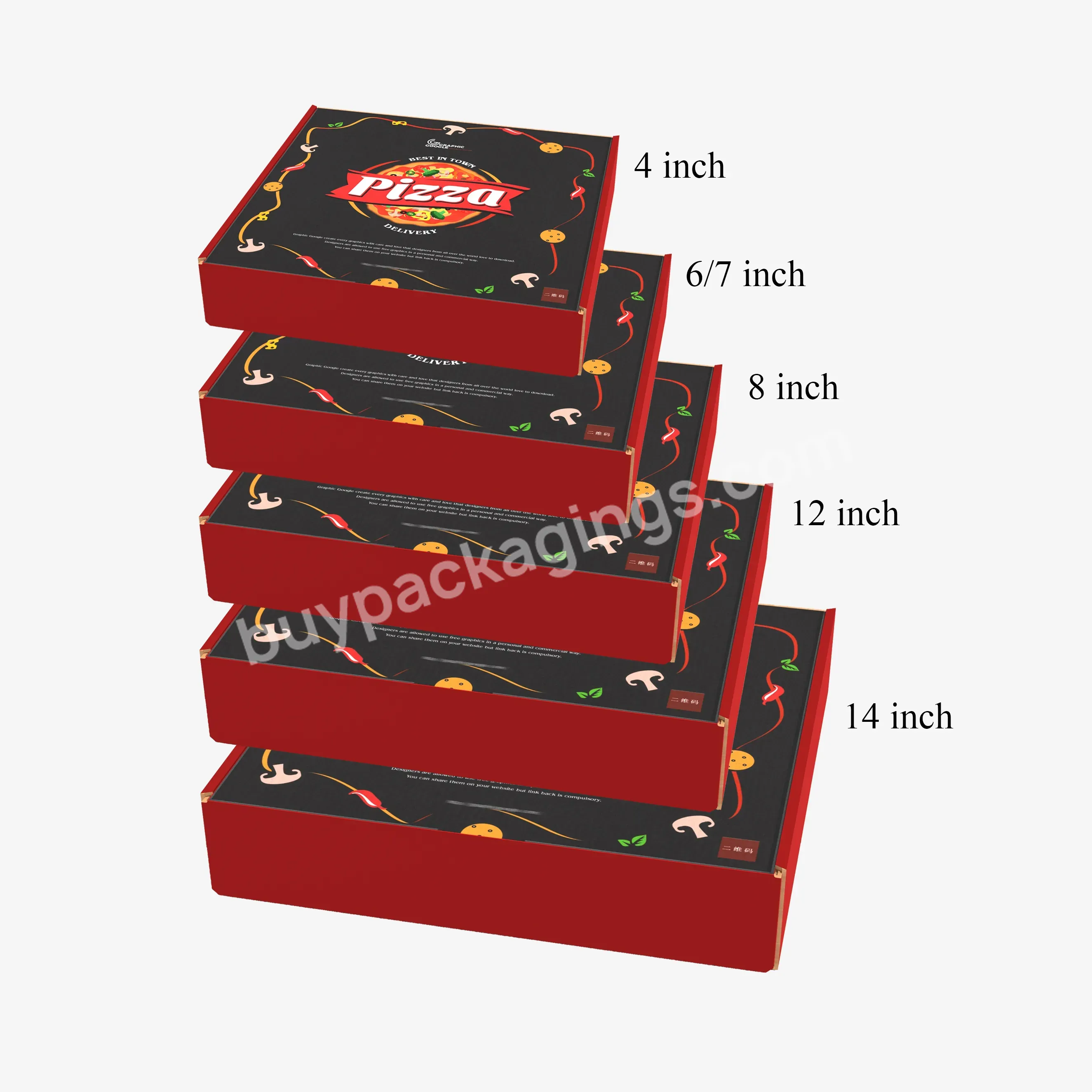 Wholesale Custom Printed With Logo Design Disposable Eco White Kraft Bulk Round Cheap For Sale 12" 16 18 Inch Slice Pizza Boxes