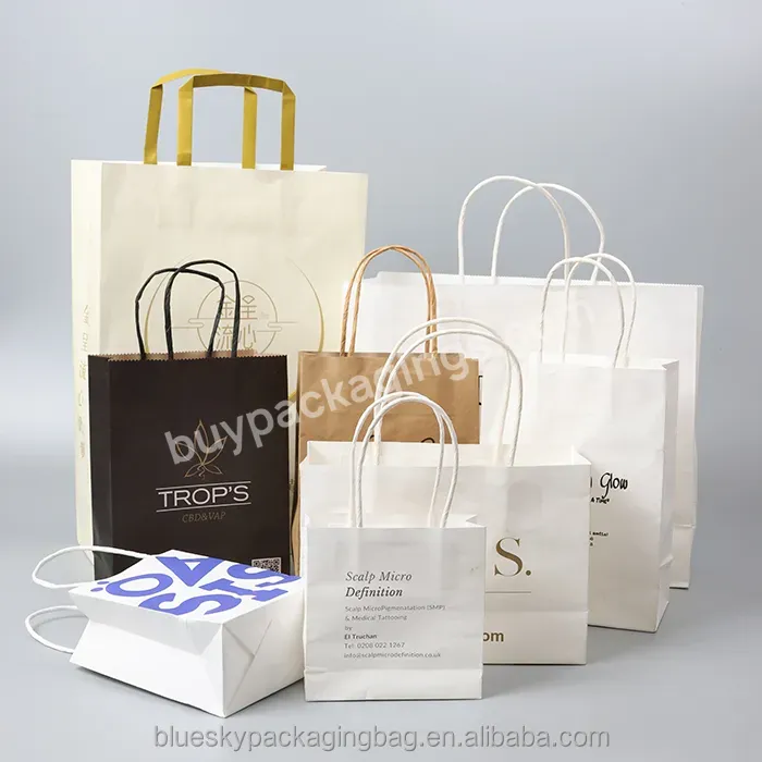 Wholesale Custom Printing Design Boutique Shopping Tote Paper Bag Luxury Paper Bags With Your Own Logo