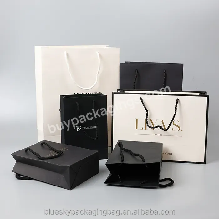 Wholesale Custom Printing Design Boutique Shopping Tote Paper Bag Luxury Paper Bags With Your Own Logo