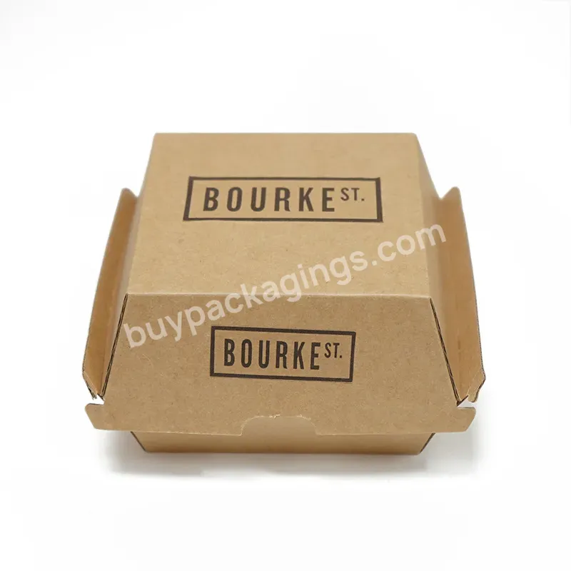 Wholesale Custom Recycle Paper Hamburger Paper Box Kraft Box Fast Food Fried Box