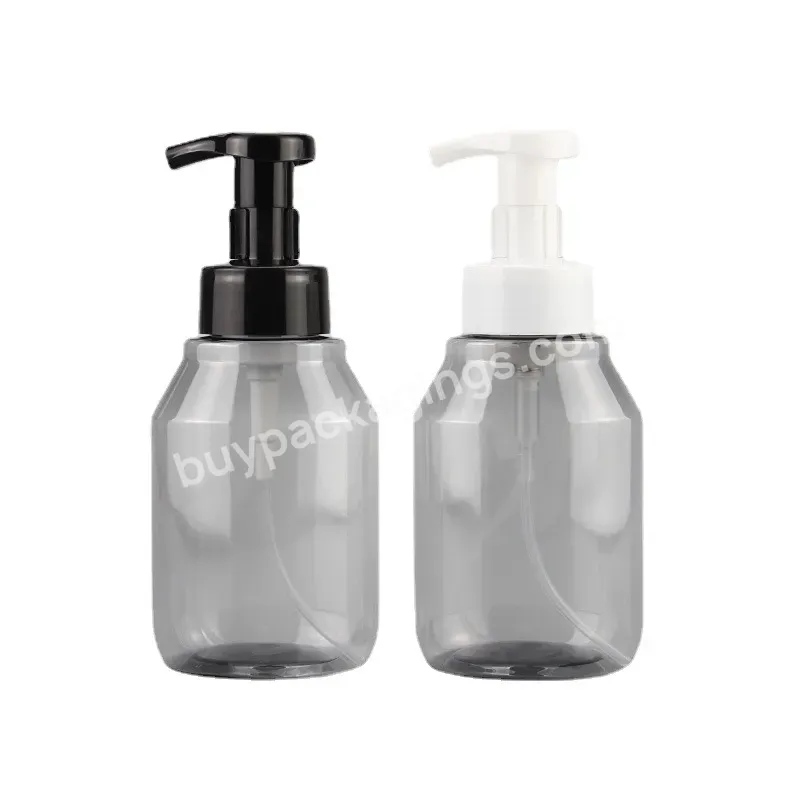 Wholesale Custom Round Shape 350ml 11oz Pet Plastic Clear Bottle Foam Pump Screw Cap Liquid Soap Sanitizer Foam Lotion Bottle