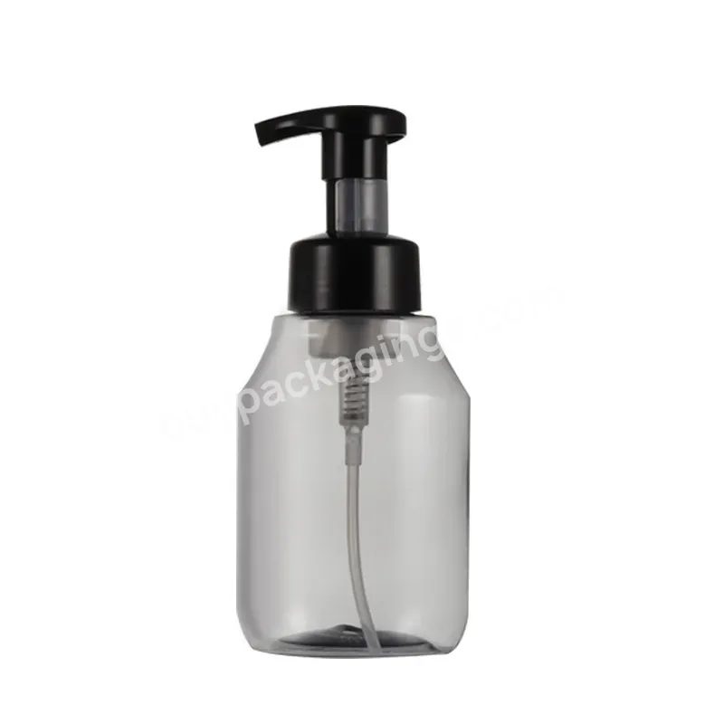 Wholesale Custom Round Shape 350ml 11oz Pet Plastic Clear Bottle Foam Pump Screw Cap Liquid Soap Sanitizer Foam Lotion Bottle