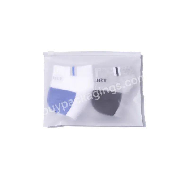 Wholesale Custom Waterproof Swimwear Frosted Zipper Zip Lock Plastic Bags For Underwear With Your Logo