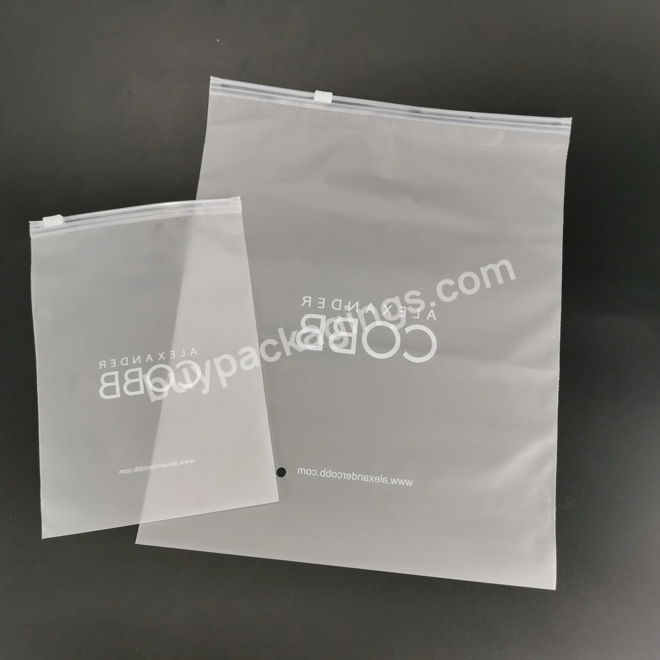 Wholesale Custom White Color Printing Ziplock Clothing Logo Bag Matte