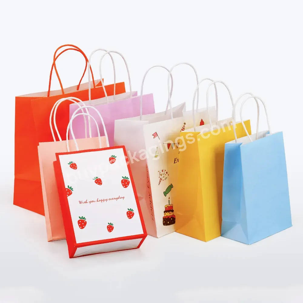 Wholesale Custom White Kraft Paper Tote Paper Rope Coffee Shop Packing Shopping Bag