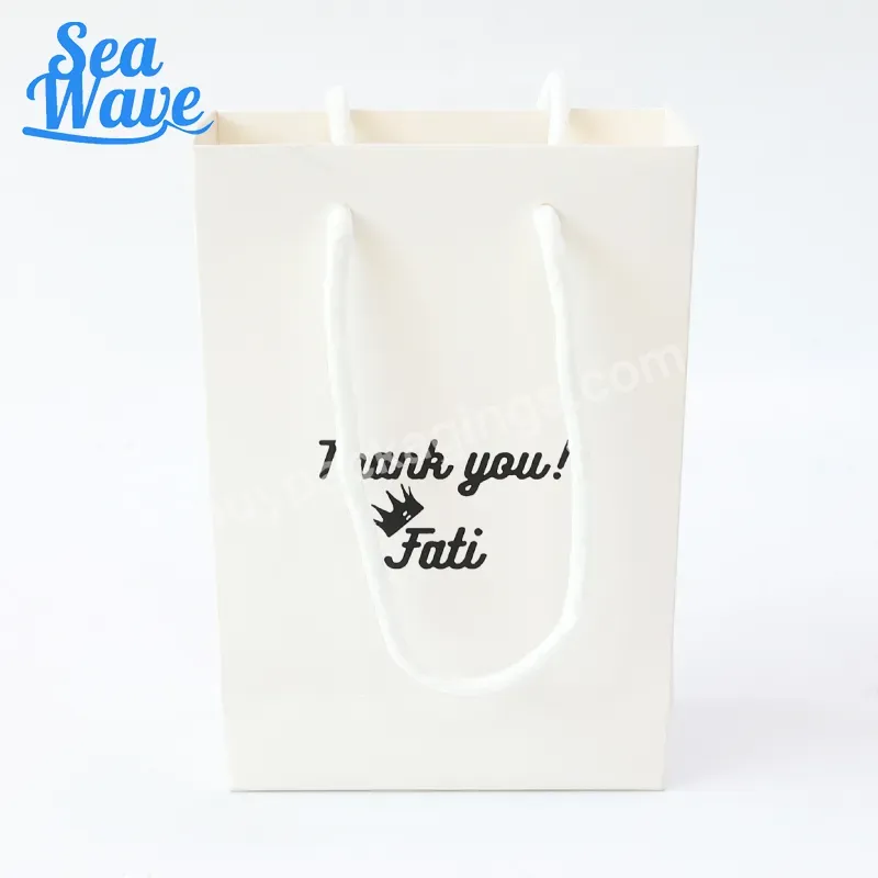 Wholesale Custom White Shopping Tote Paper Bag Shopping Hand Paper Packaging For Clothing