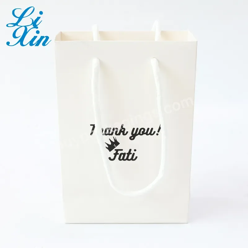 Wholesale Custom White Shopping Tote Paper Bag Shopping Hand Paper Packaging For Clothing