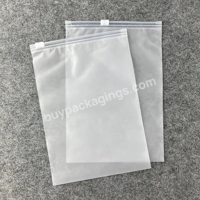 Wholesale Custom With Your Logo Matte Frosted Plastic Packaging Zipper Bags For Clothes Packaging