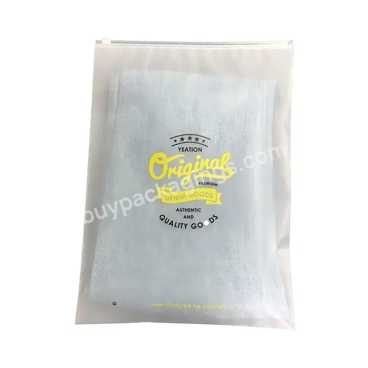 Wholesale Custom Zip Lock Bags With Logo Clothing Packaging Pe Frosted T Shirt Plastic Poly Garment Bag
