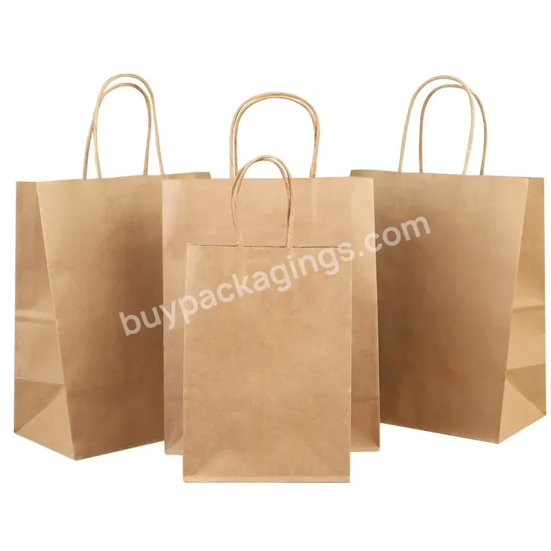 Wholesale Customised Luxury Packaging Brown White Cardboard Bolsas Para Ropa Regalo Kraft Bag Paper Bag Print With Your Own Logo
