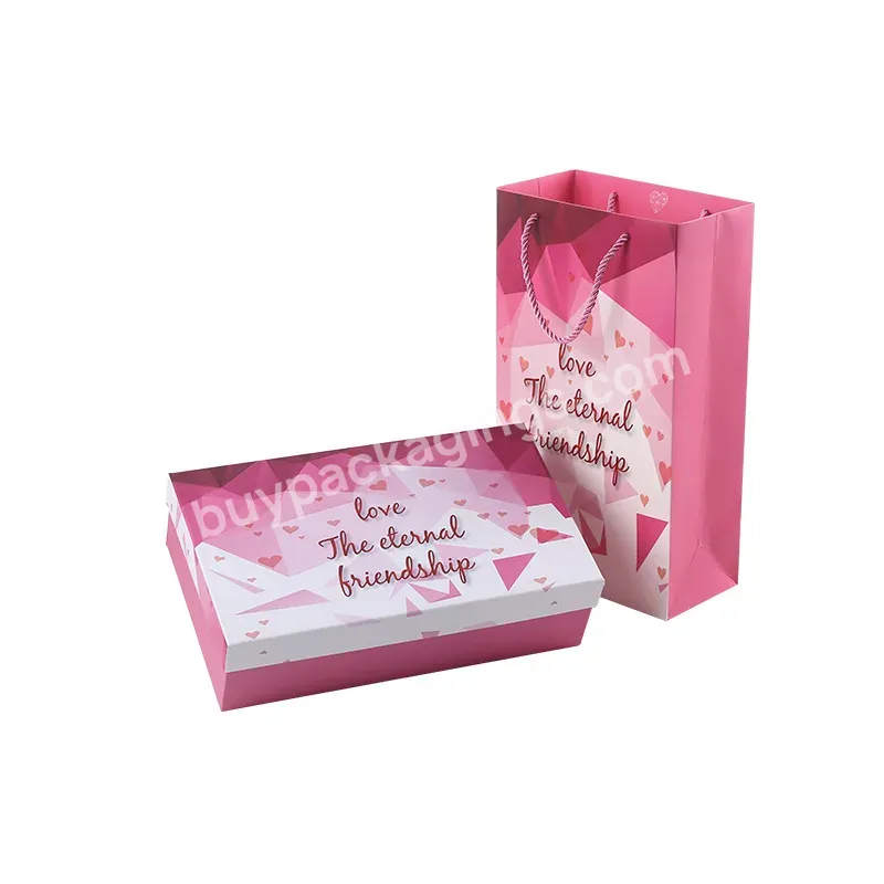 Wholesale Customization Low Price Pink Modern Packaging Box Top And Bottom Gift Box For Birthday Valentine's Day Gift