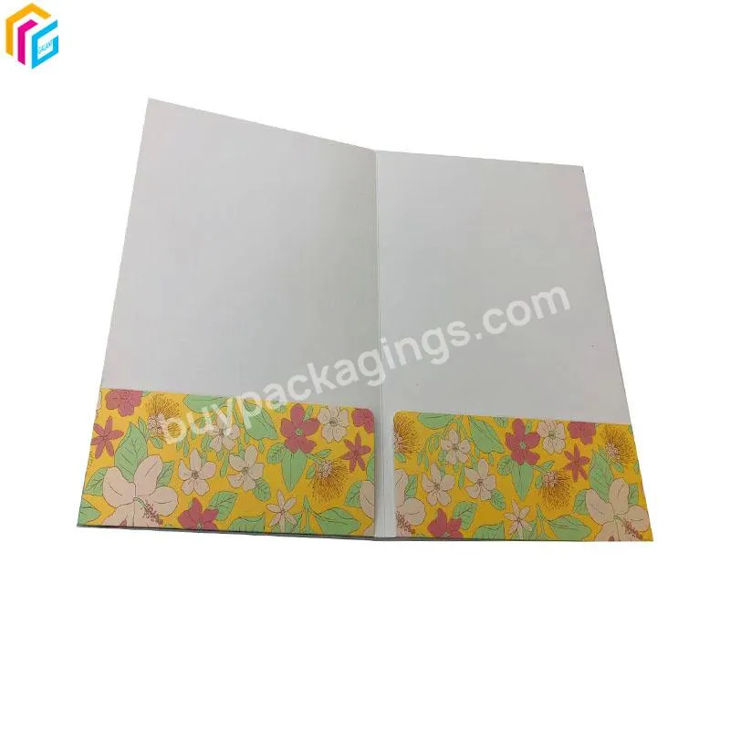 Wholesale Customize White Cardboard Paper Business Document File Eco Friendly Paper Folders For School Office