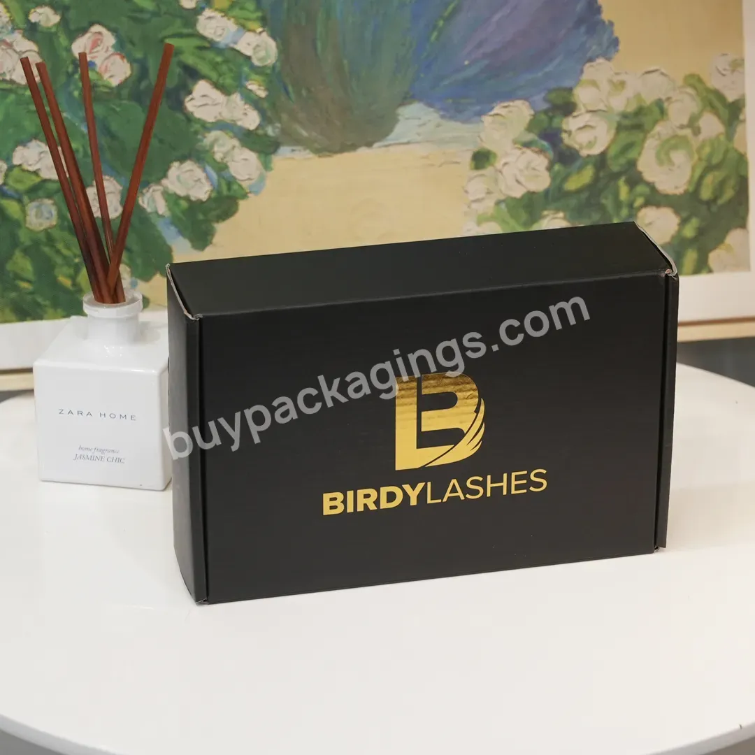 Wholesale Customized Black Boxes With Gold Foil Stamp Packaging Clothing Box
