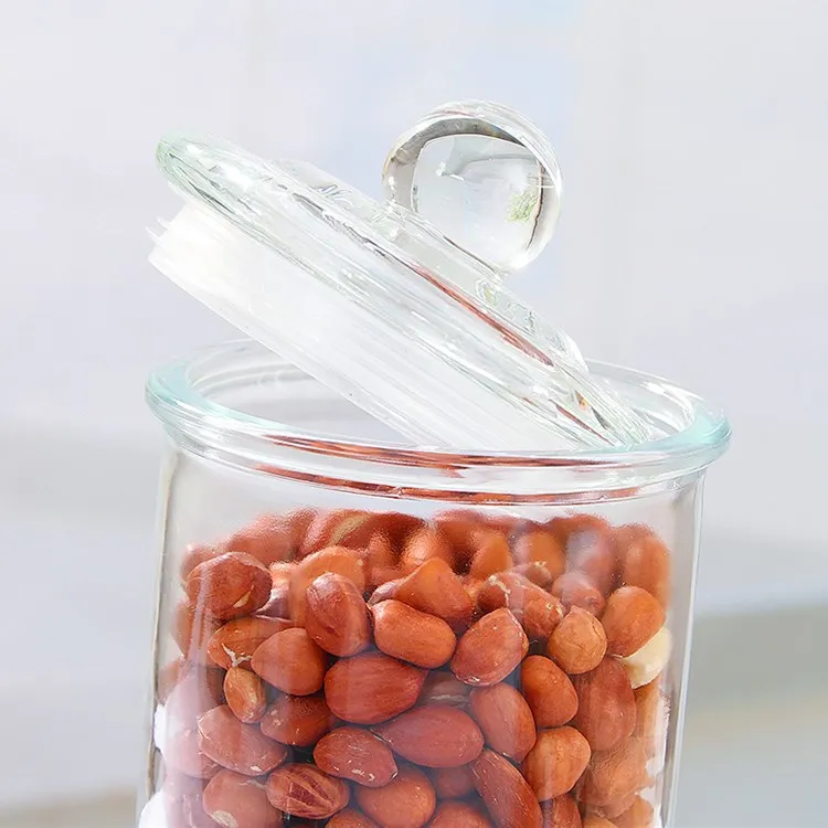 Wholesale Customized Capacity Hot Sale High Quality Clear Glass Storage Jar For Storage Food With Cover Glass