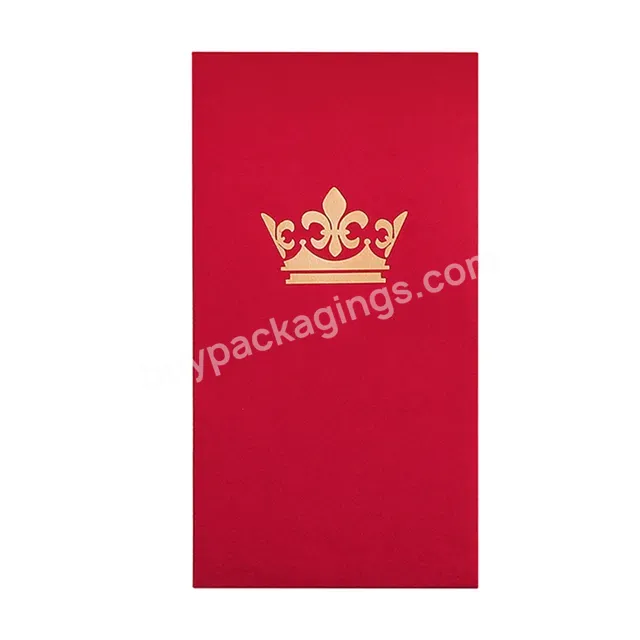 Wholesale Customized Design Hot Staming Brozing Wedding Chinese New Year Red Pocket Envelope