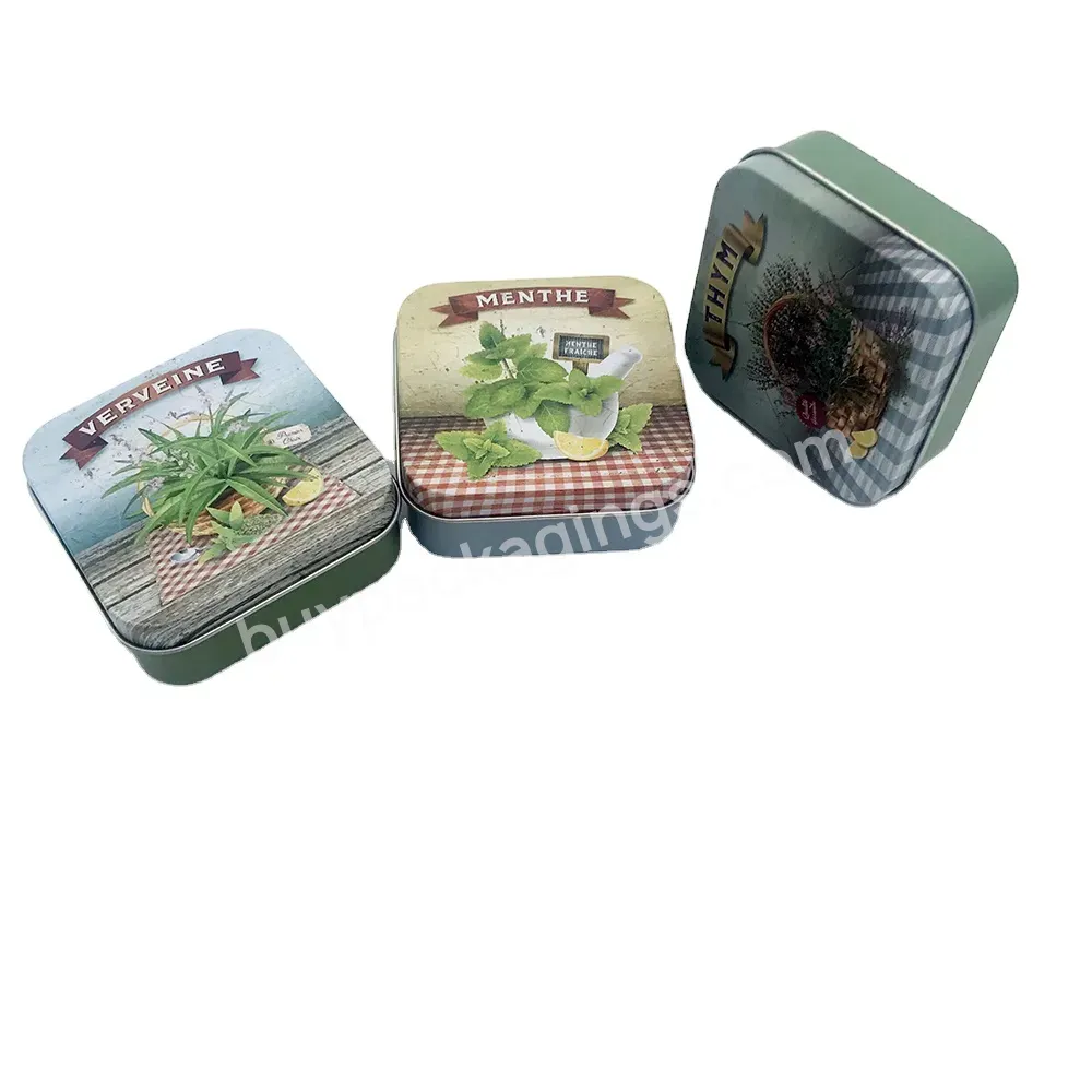 Wholesale Customized Design Square Hinged Lid Metal Colorful Packaging Tin Box