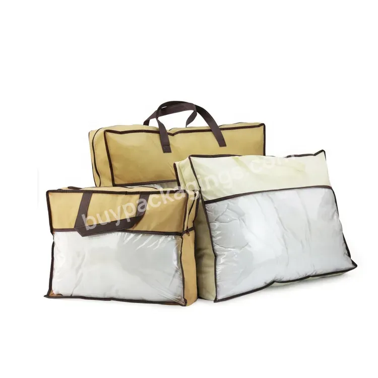 Wholesale Customized Household Non-woven Pillow Packaging Bag Pvc Pillow Storage Packaging Bag