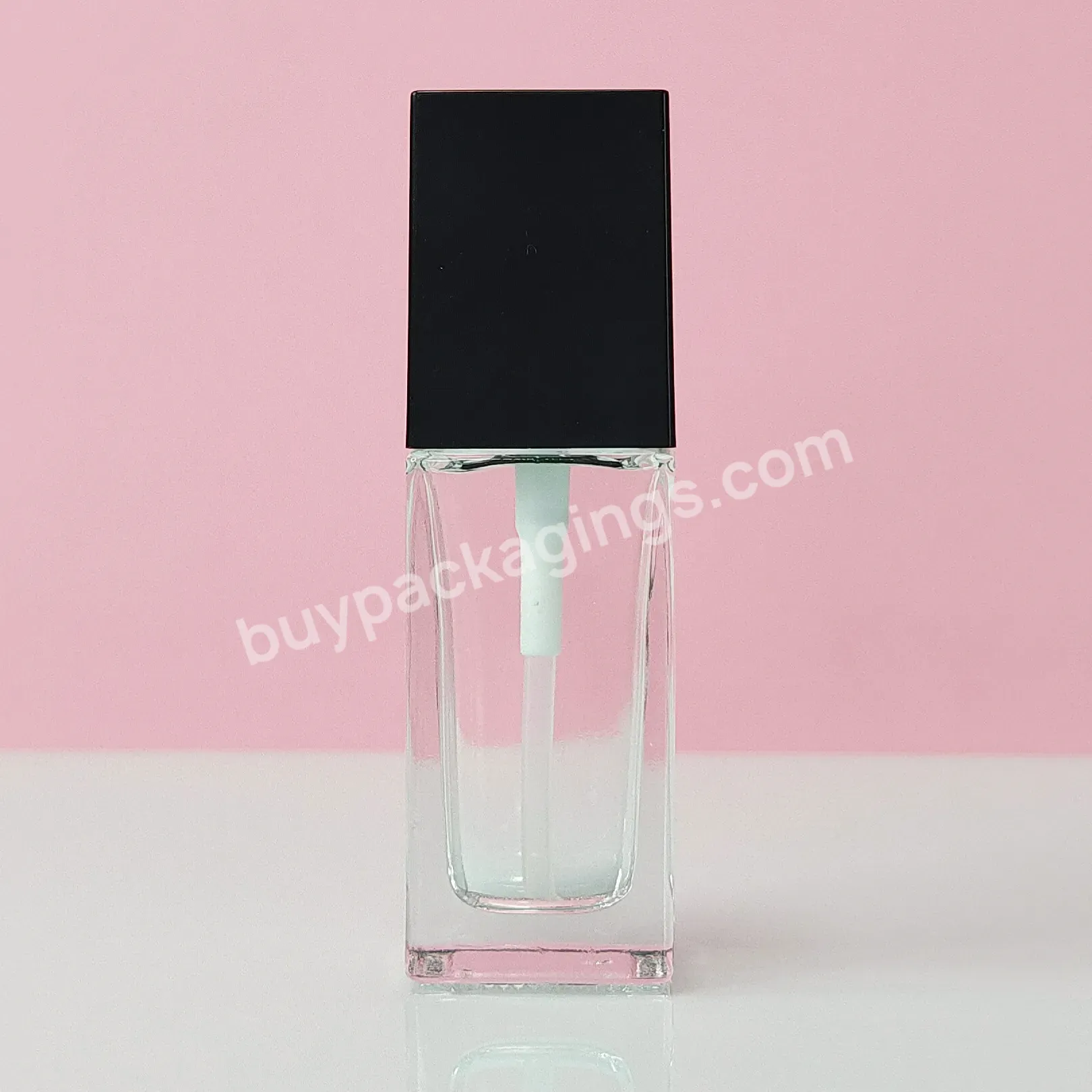 Wholesale Customized Logo 20ml 30ml 40ml Square Lotion Transparent Liquid Foundation Container Glass Bottle