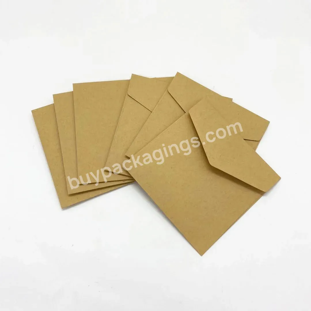 Wholesale Customized Logo Print Mini Square Brown Kraft C6 C5 Wedding Invitation Packaging Paper Envelopes