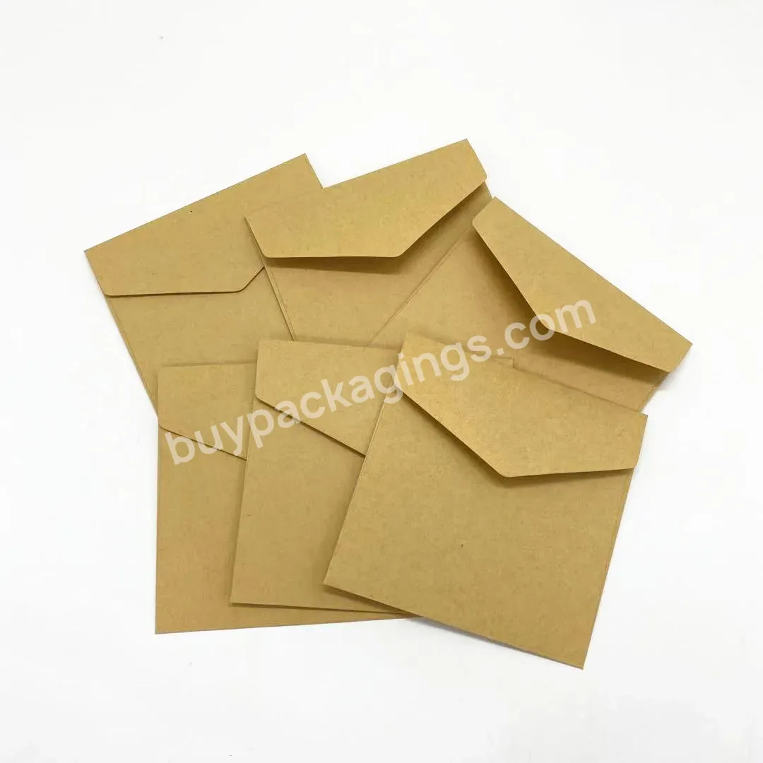Wholesale Customized Logo Print Mini Square Brown Kraft C6 C5 Wedding Invitation Packaging Paper Envelopes