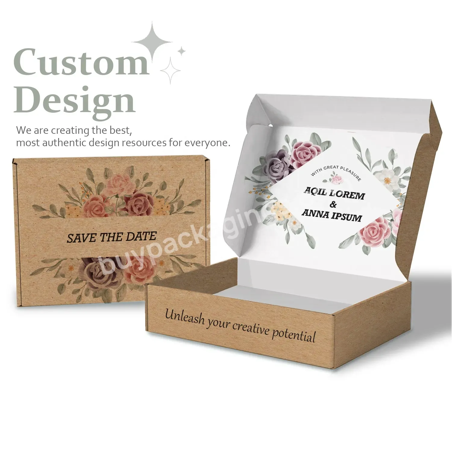 Wholesale Customized Logo Printed Garment Cardboard Biodegradable Kraft Paper Packing Box