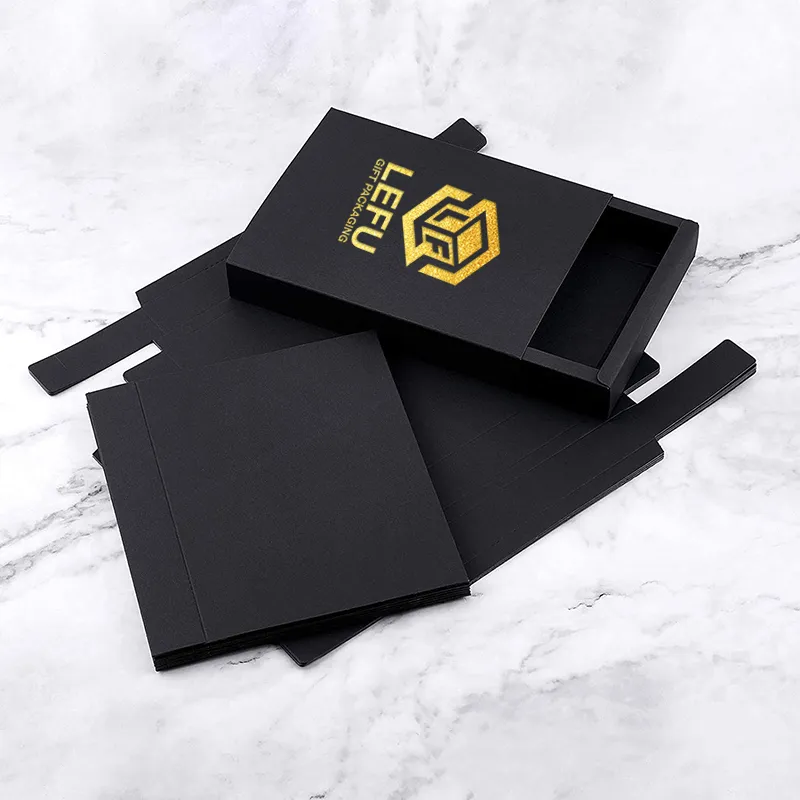 Wholesale customized luxury cardboard rigid rectangle gift packaging paper box Logo printing kraft paper drawer box