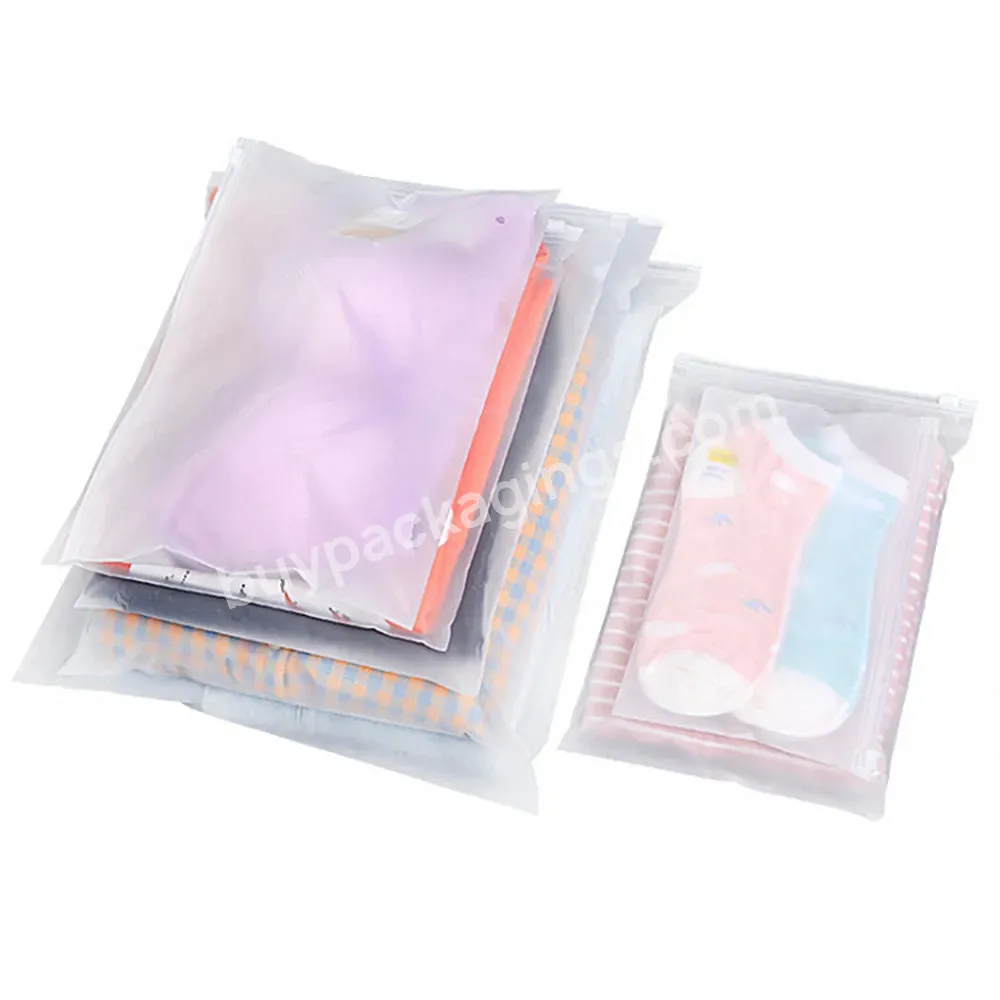 Wholesale Customized Packaging T-shirt Clothing Durable Waterproof Pe Matte Frosted Zipper Plastic Bag