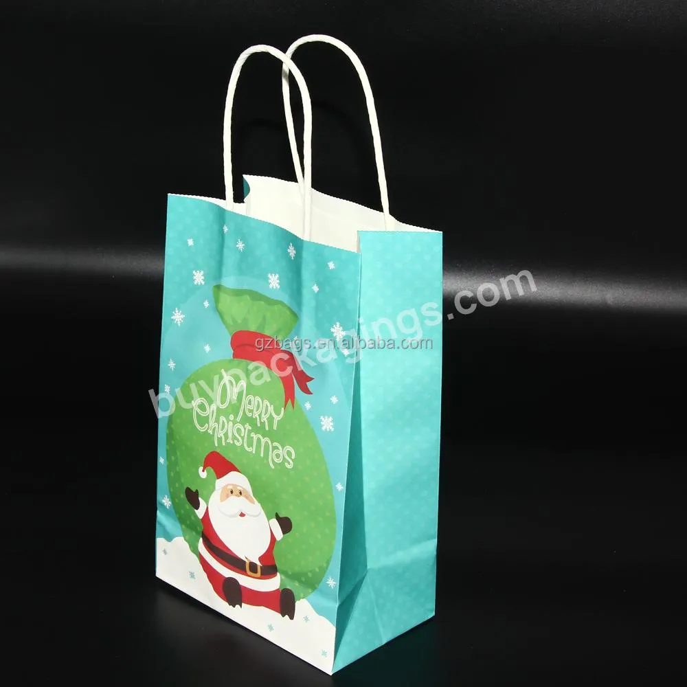 Wholesale customized printed luxury gift packaging kraft christmas paper gift bag