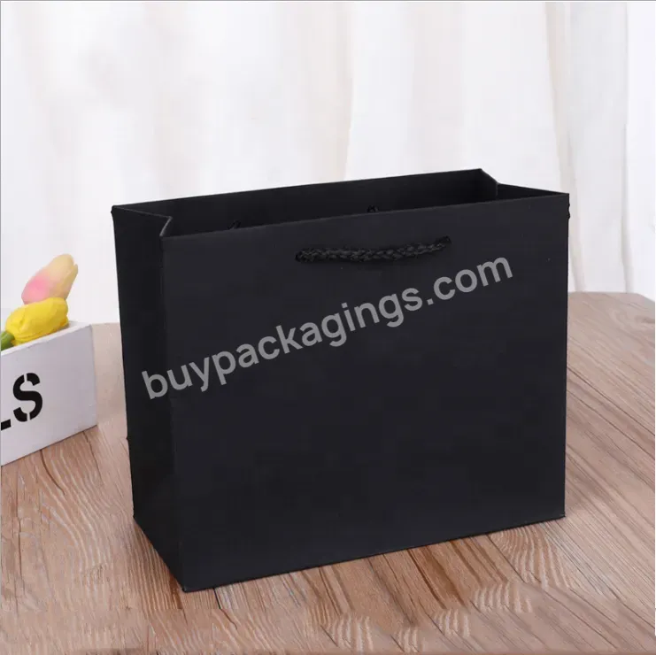 Wholesale Customized Printing Recyclable Black Clothing Packaging Box Colorful Paper Bag Kraft Paper Logo Customized Shopping