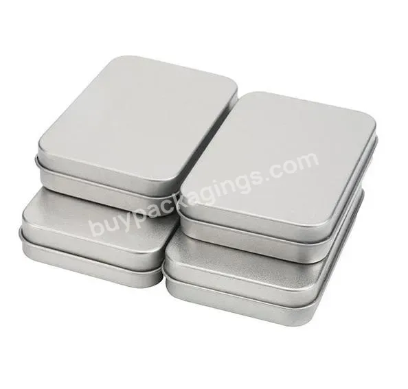 Wholesale Customized Rectangular Silver Tins With Lids Metal Empty Tin Box For Cookies Biscuit Candy Packaging