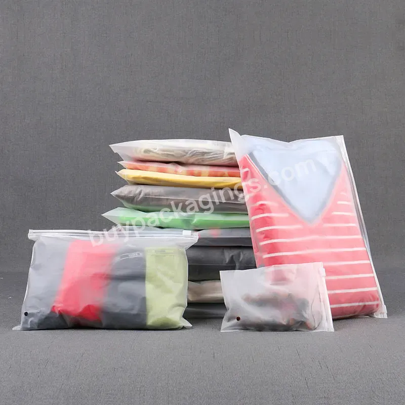 Wholesale Degradable Customized Printing Dust-proof Frosted Clothing Packaging Silicone Zipper Bag