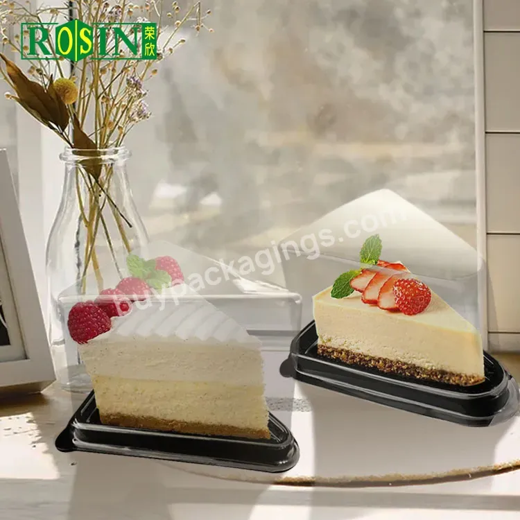 Wholesale Dessert Food Box Mousse Slice Cake Plastic Box