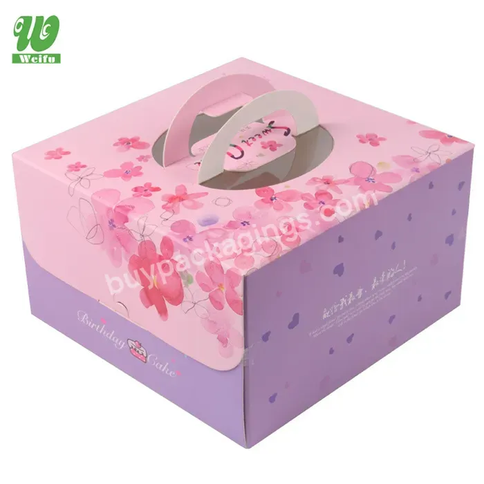 Wholesale Disposable Bakery Boxes,Takeaway Cake Box With Window Custom Logo,High End Custom Cake Boxes