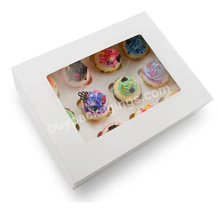 Wholesale Disposable Festive White Cardboard Cake Box Dessert Storage Box Showcase Cake Box