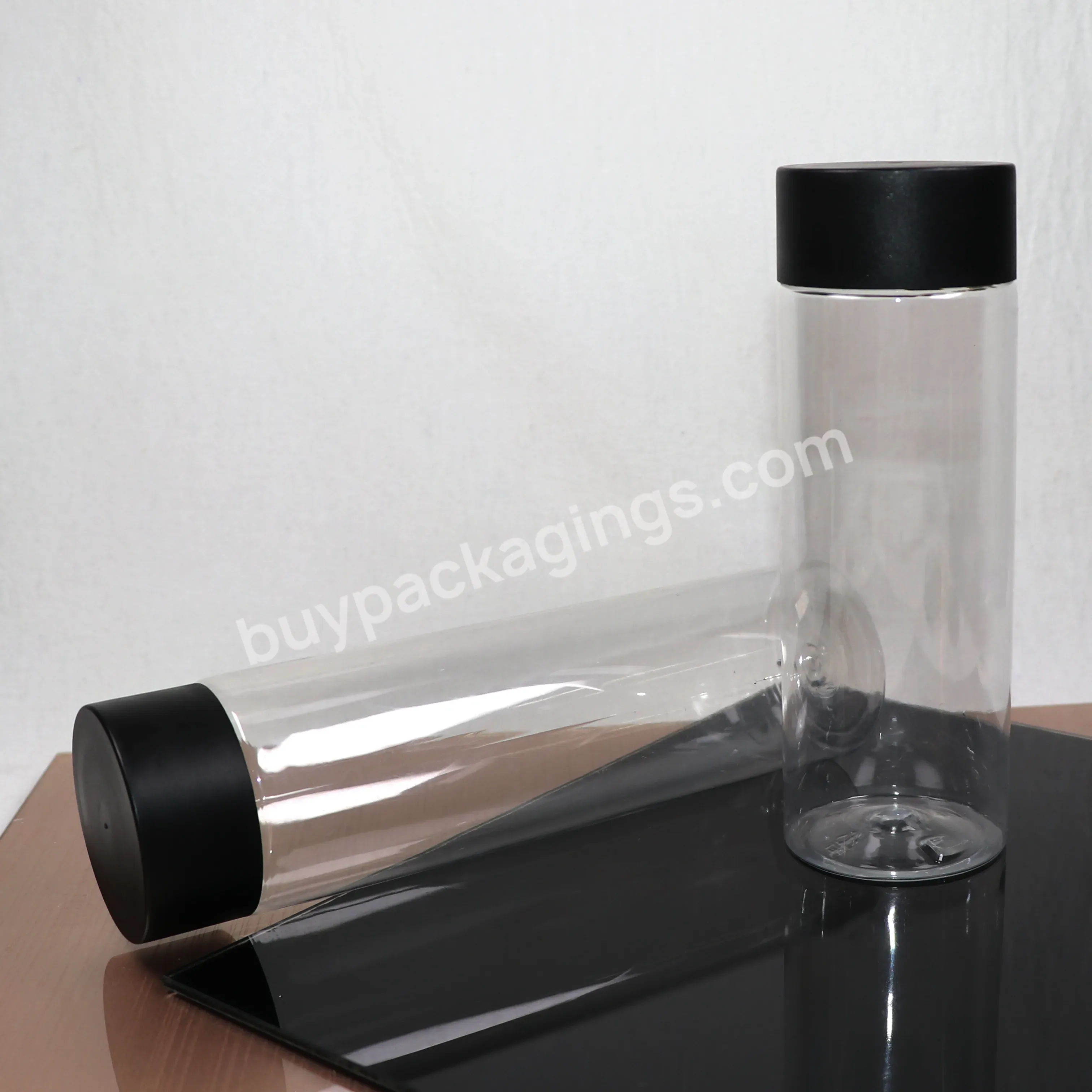 Wholesale Disposable Pet Plastic Juice Beverage Bottle Empty Transparent Plastic Water Bottle Slender With Lid Beverage Bottle