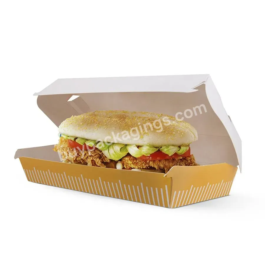 Wholesale Disposable Takeaway Food Containers Customized Printing Disposable Hot Dog Box Paper Box