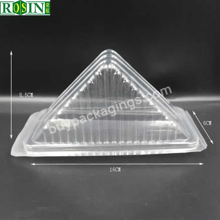 Wholesale Disposable Triangle Transparent Cake Plastic Food Container Box Sandwich Packaging